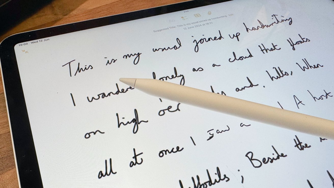 Las notas en iPadOS 18 pueden imitar tu escritura a mano