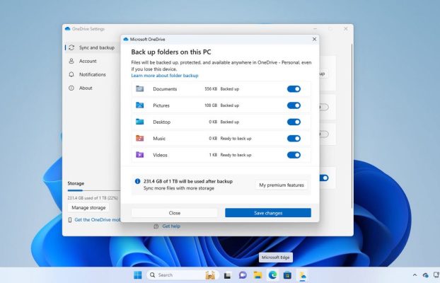 Windows 11 ahora activa la copia de seguridad de la carpeta OneDrive sin su permiso
