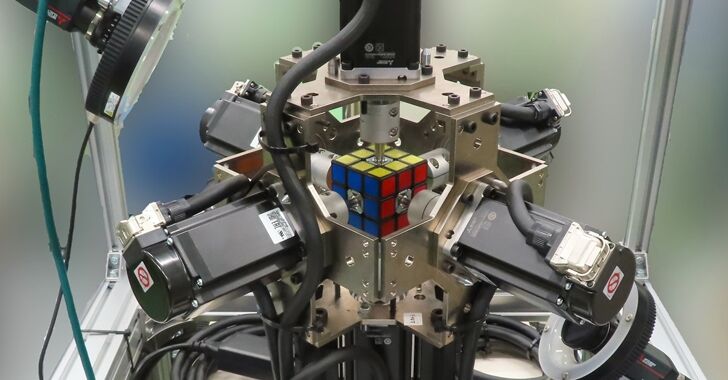 Mira cómo un motor de 6 ejes resuelve un cubo de Rubik en menos de un tercio de segundo