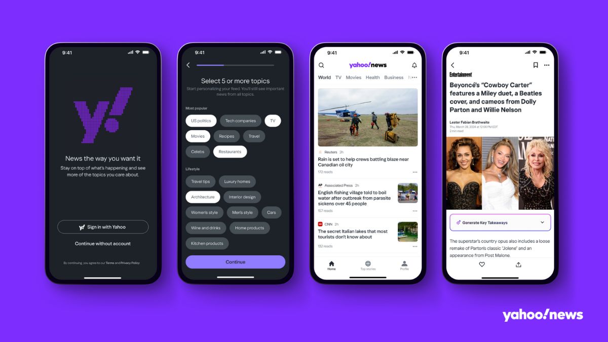 La aplicación Yahoo News obtiene una renovación impulsada por IA e integra la tecnología de Artifact para el descubrimiento de noticias personalizado