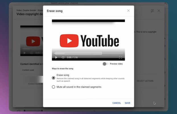 YouTube actualiza su herramienta de «borrar canciones» para eliminar solo música con derechos de autor