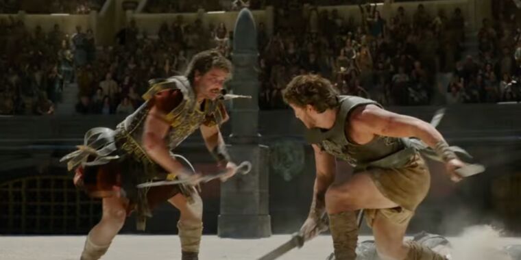 Otra sangrienta lucha de poder por el futuro de Roma en el tráiler de Gladiator II