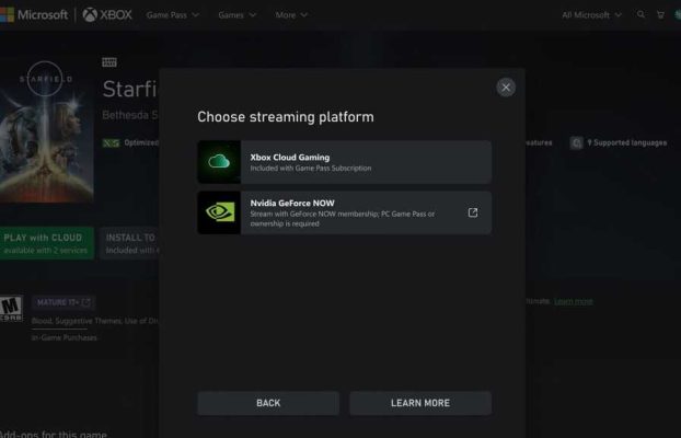 Xbox.com ahora puede lanzar juegos GeForce Now en streaming