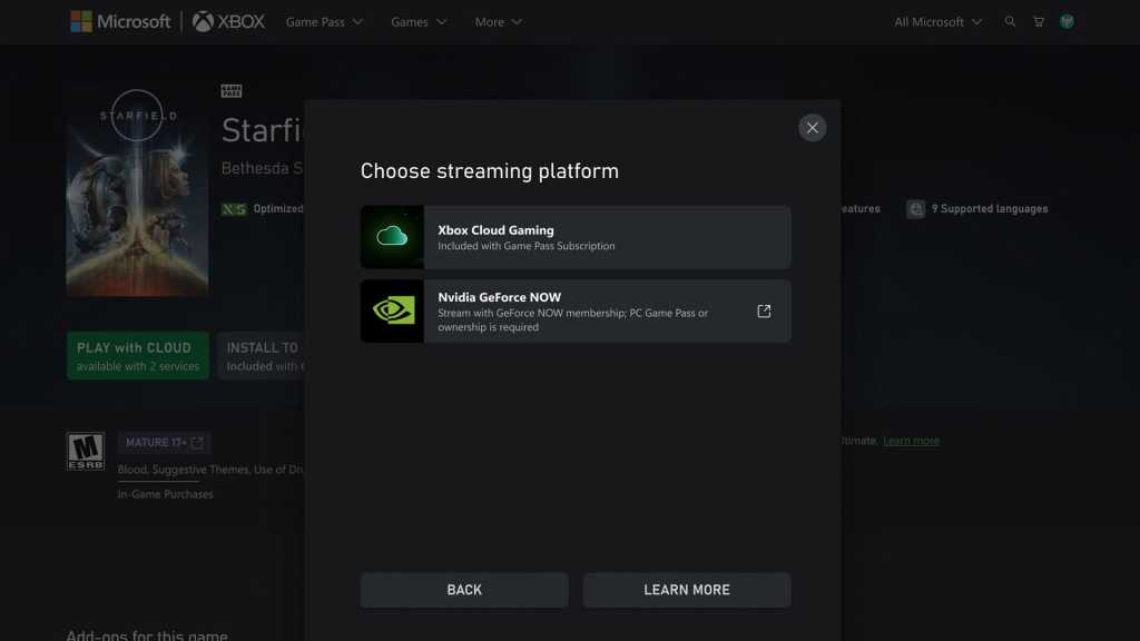 Xbox.com ahora puede lanzar juegos GeForce Now en streaming