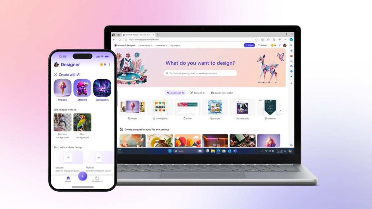 Microsoft Designer lanza una nueva aplicación para teléfonos que te permite editar contenido con IA dondequiera que vayas