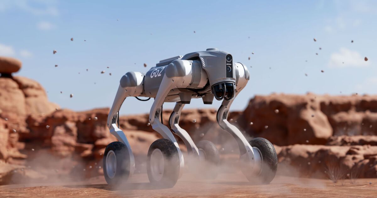 Las paredes, los muebles y las escaleras no son rival para el perro robot con ruedas