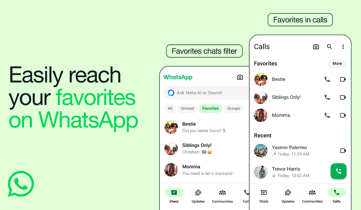 WhatsApp presenta ‘Favoritos’ para acceder rápidamente a los contactos y grupos que más te importan