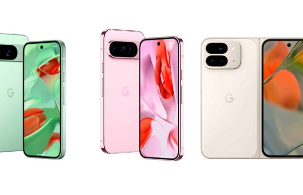 Pixel 9, Pixel 9 Pro y Pixel 9 Pro Fold mostrados en todos los colores