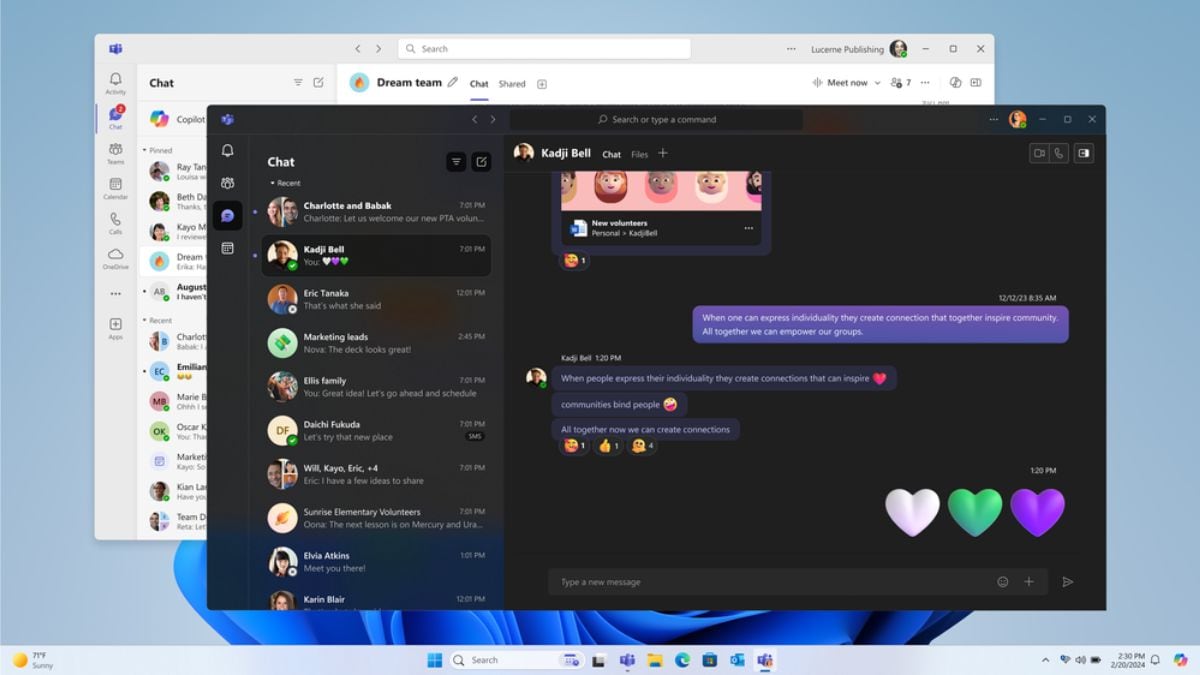 Lanzamiento de la aplicación unificada Microsoft Teams para cuentas personales, laborales y educativas en dispositivos Windows y Mac