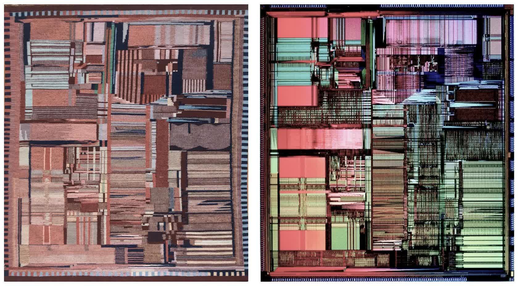 La tecnología se une a la tradición: la matriz del procesador Pentium se reinventa con tejido Navajo