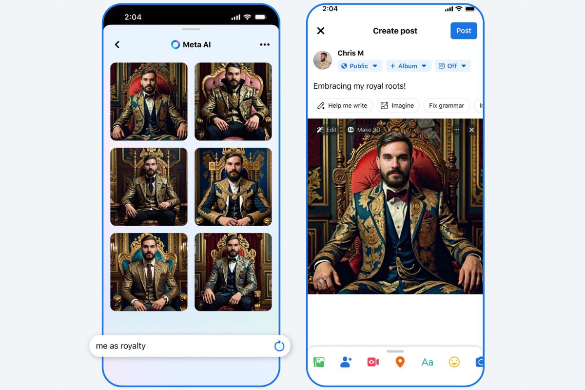 Meta lanza la función Imagine impulsada por IA en Facebook, Instagram y Messenger