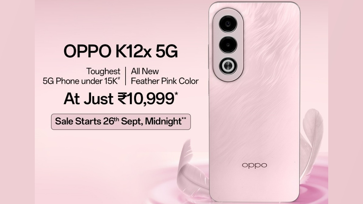 La variante de color rosa pluma del Oppo K12x 5G se lanzó en India antes de la venta Big Billion Days de Flipkart