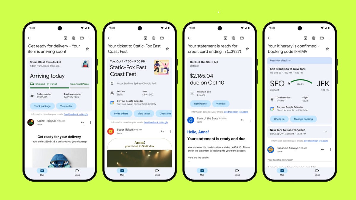 Gmail agrega más botones de acción a las ‘tarjetas de resumen’ de los correos electrónicos para simplificar la vida de su bandeja de entrada