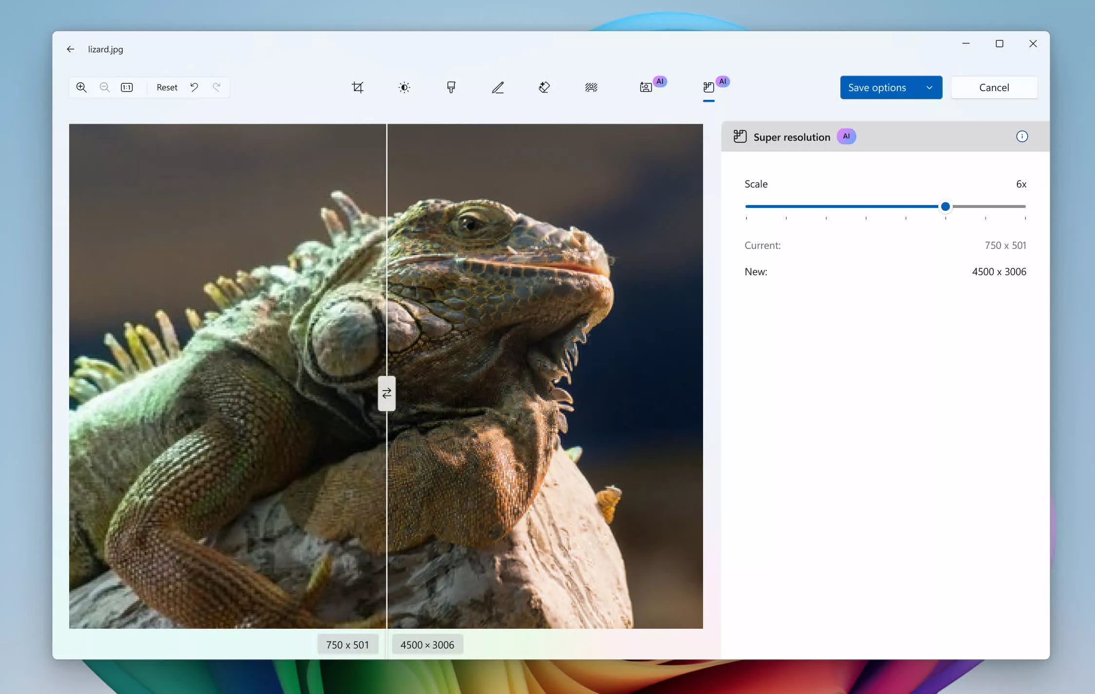 La aplicación Microsoft Photos obtiene una mejora de súper resolución de IA en la compilación de Windows Insider