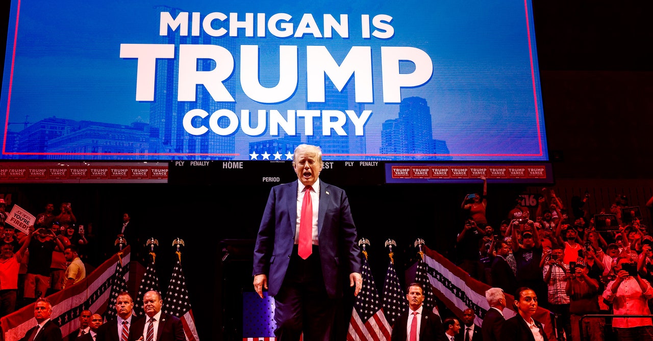 El juego terrestre de Donald Trump en Michigan se compone principalmente de aplicaciones y vibraciones con fallas