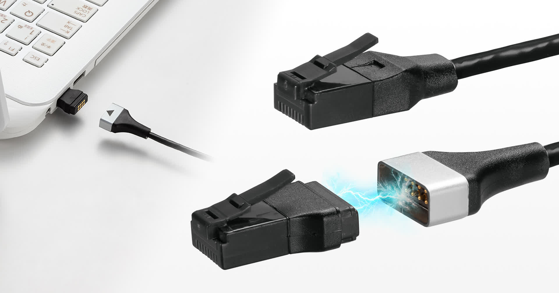 El cable Ethernet desmontable aporta comodidad magnética a la creación de redes