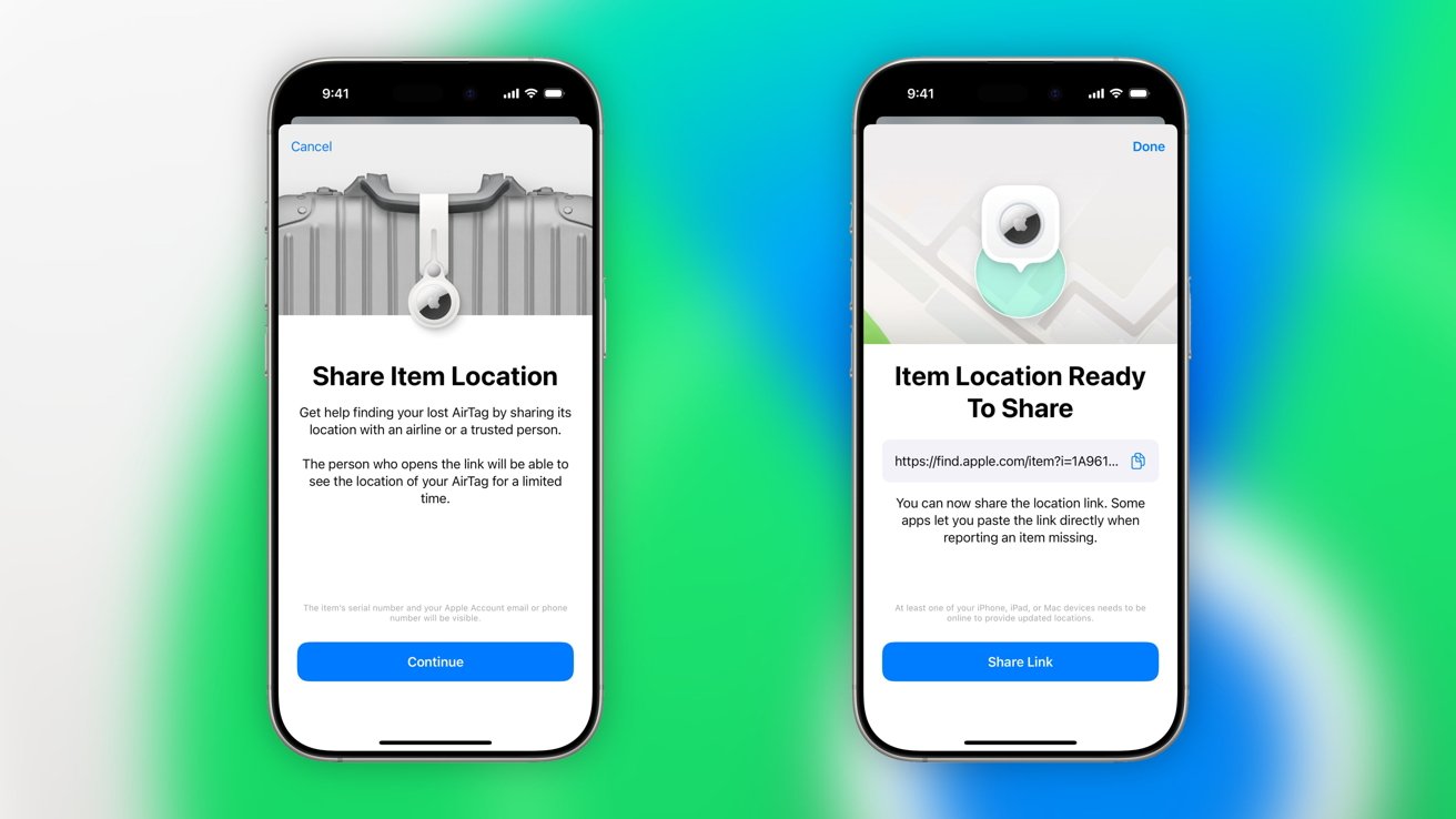 La ubicación de Find My’s Share Item llegará a iOS 18.2
