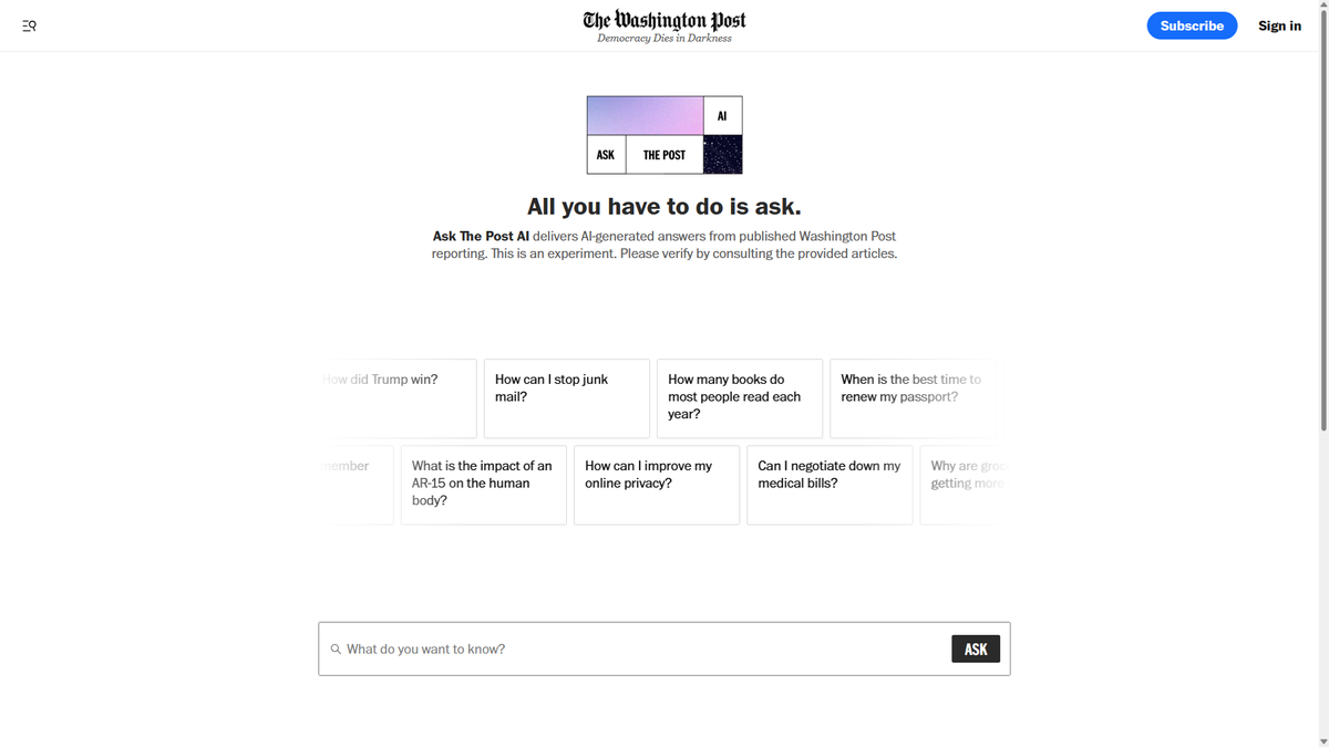 El Washington Post tiene un repartidor de periódicos con inteligencia artificial para responder a todas sus preguntas