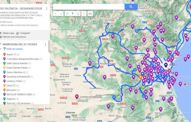 SOS Valencia, un mapa para la búsqueda de desaparecidos