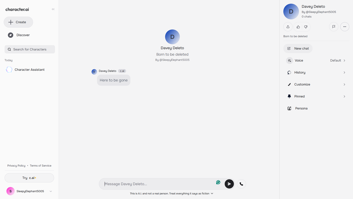 Cómo eliminar un personaje de Character AI