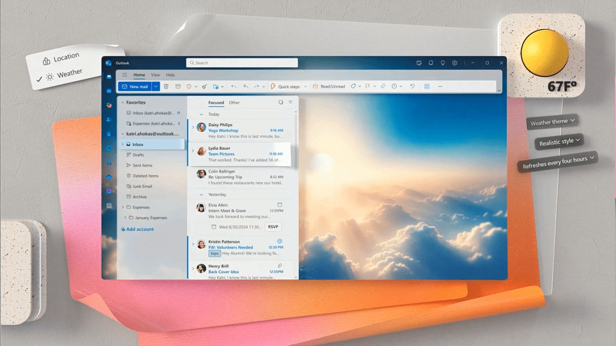 Microsoft Outlook ahora te permite crear temas personalizados basados ​​en IA