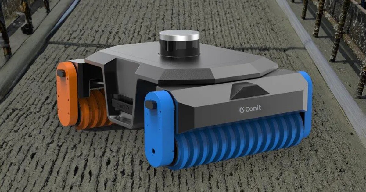 Un robot que refuerza la resistencia estructural deja su huella en el hormigón húmedo
