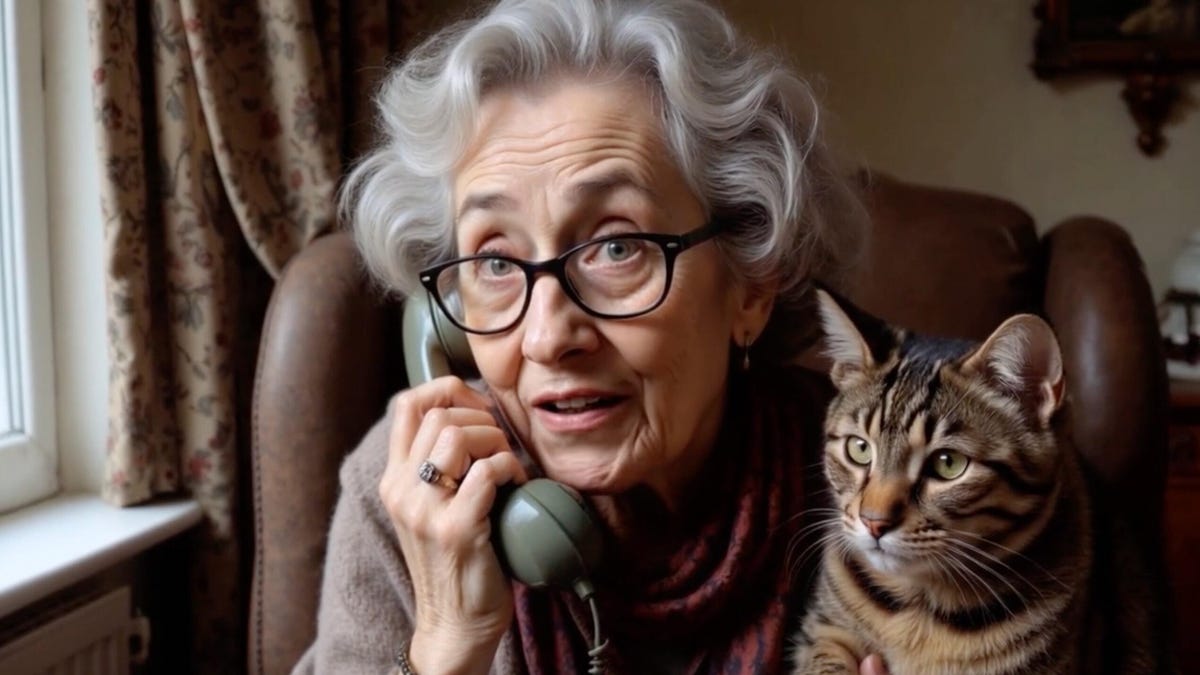 AI Granny y su gato Fluffy persiguen a los spammers telefónicos