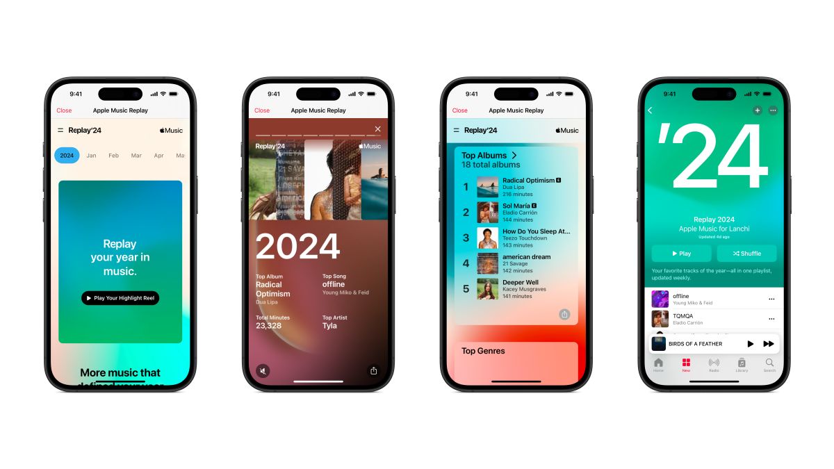 Apple Music Replay 2024 con información de escucha ampliada se implementa antes de que Spotify termine