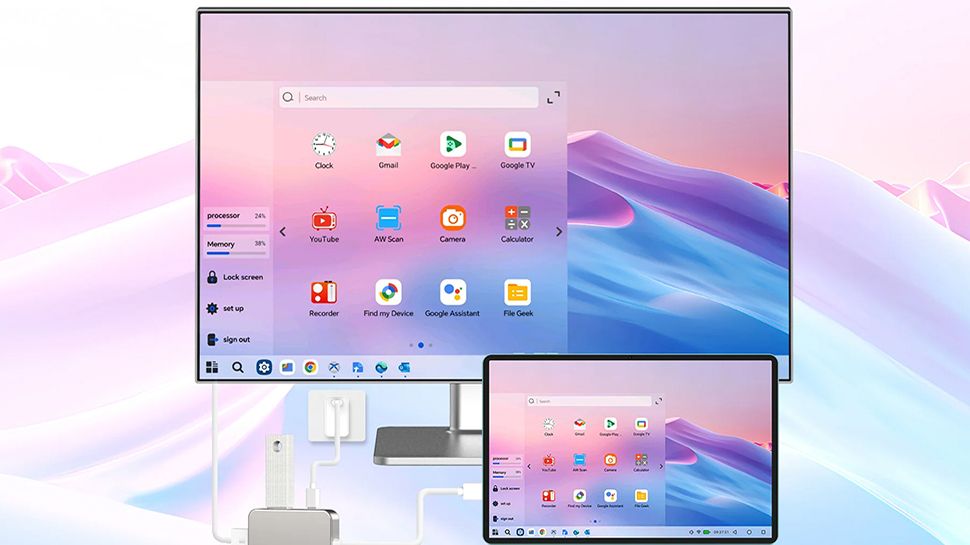 Esta tableta tiene una característica genial que quiero que todos los proveedores copien: un segundo puerto USB-C que le permite mostrar contenido en una pantalla externa