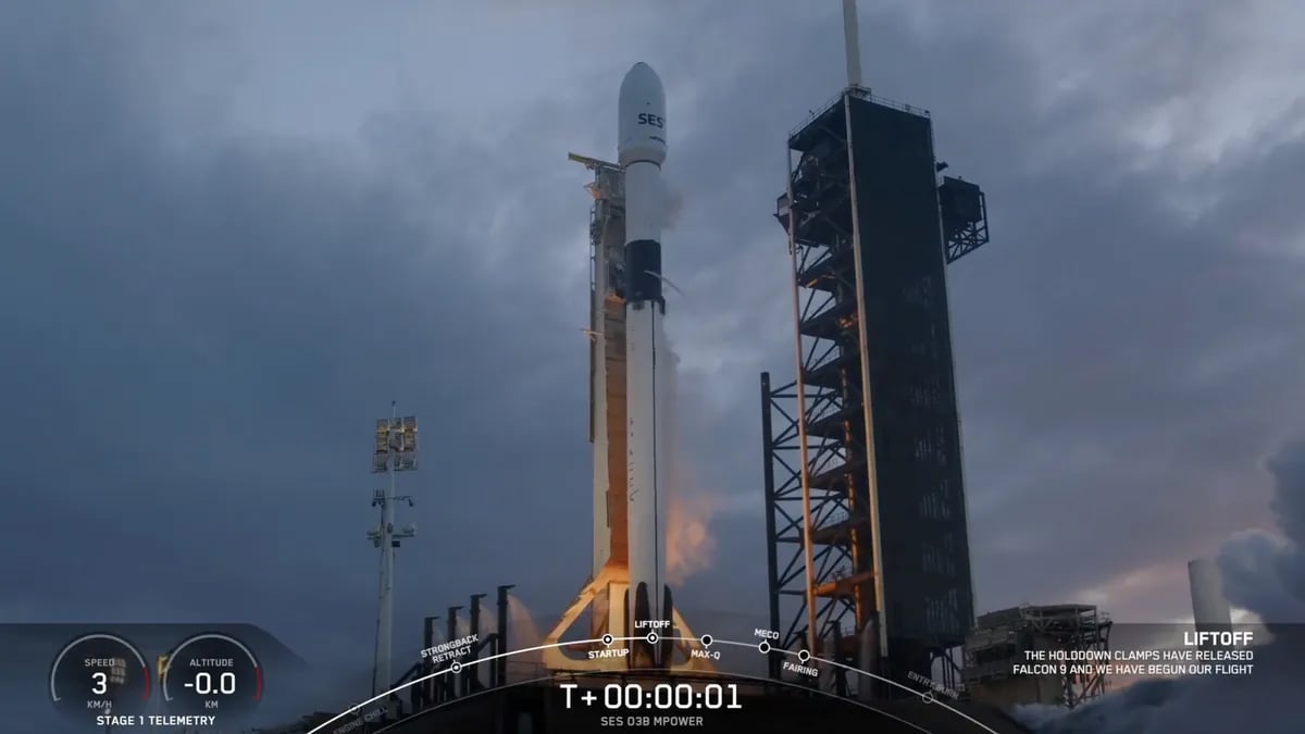 SpaceX lanza dos satélites de comunicación SES el 17 de diciembre con una recuperación exitosa