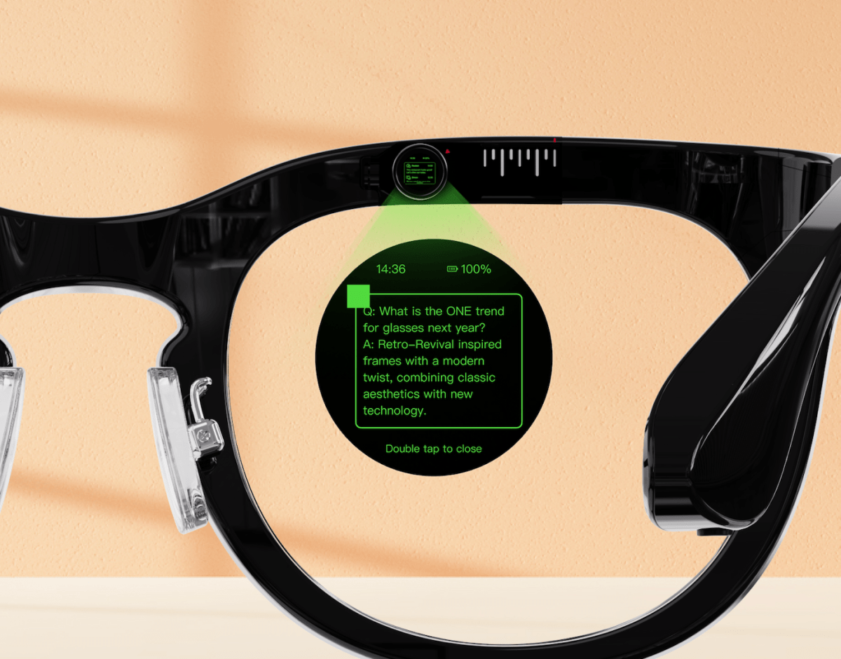 Las gafas inteligentes de Halliday, de 489 dólares, emiten una pequeña pantalla a tu ojo