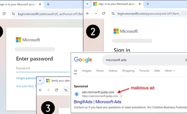 La estafa malvada utiliza anuncios falsos de Google para secuestrar cuentas de publicidad de Microsoft