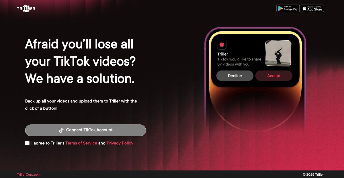 Triller lanza una herramienta para realizar copias de seguridad de los TikToks de los usuarios antes de la fecha límite de prohibición en EE. UU.