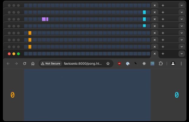 El desarrollador hace que Pong sea jugable en 240 pestañas Chrome usando favicons sincronos