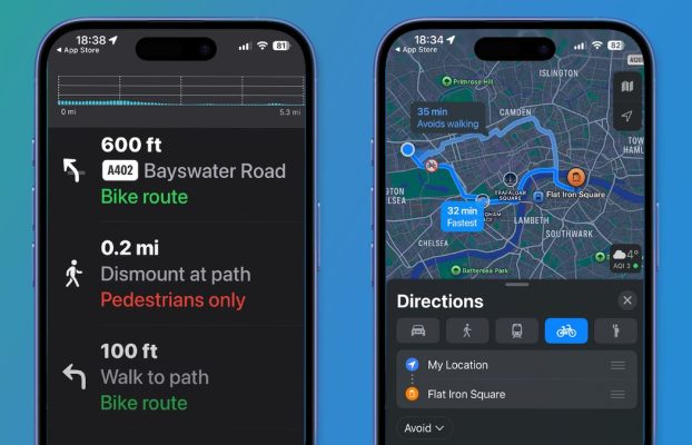 Apple Maps acaba de mejorar mucho para los ciclistas en el Reino Unido: esto es lo nuevo