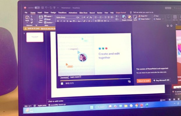 Probé la versión gratuita con publicidad de Office. ¡Microsoft no lo lances!