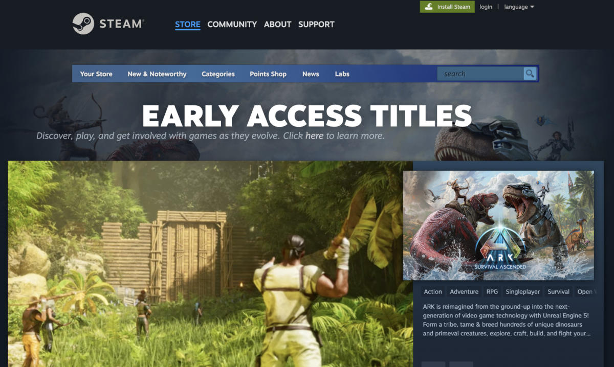 Steam etiquetará los primeros juegos de acceso que no se han actualizado en un año