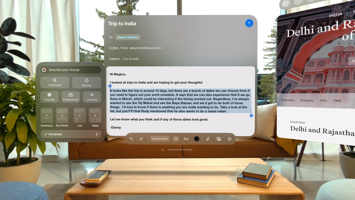 Apple Intelligence se dirige al Vision Pro en abril, Dev Beta disponible hoy