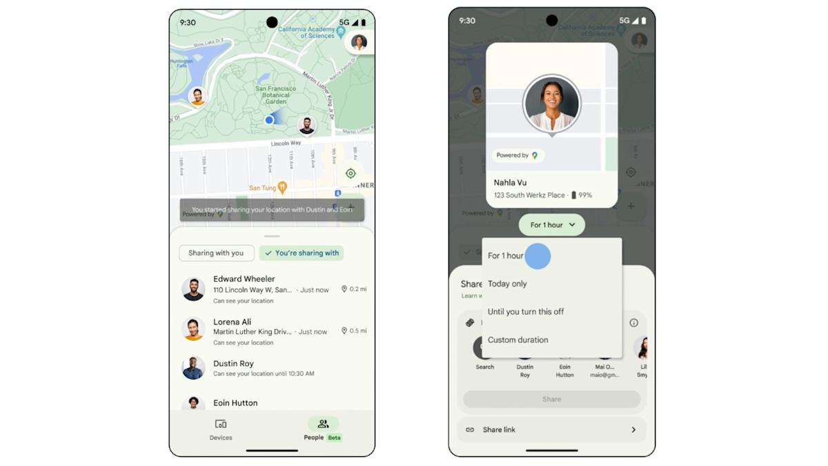 La aplicación Find My Device de Google ahora puede mostrar las ubicaciones en tiempo real de sus contactos