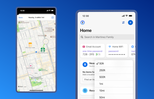 1Password presenta ‘elementos cercanos’, atando contraseñas a ubicaciones físicas