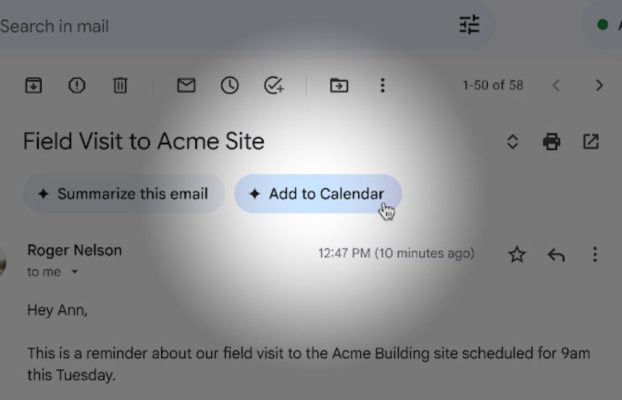 Gmail gana el botón «Agregar al calendario»