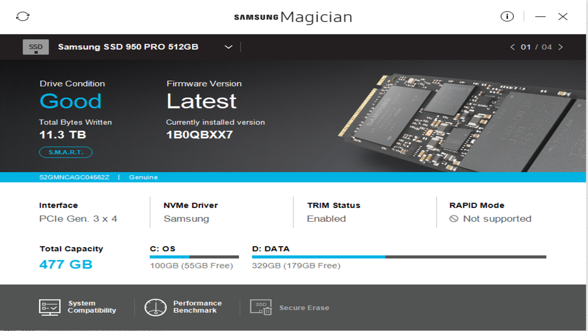 Samsung Magician es un software gratuito que le permite finentar sus SSD de Samsung y borrarlo de manera completamente segura en menos de un minuto