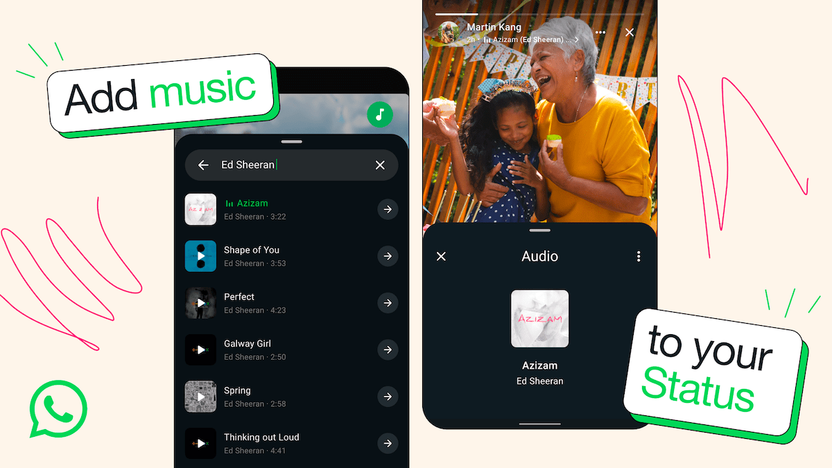 Los usuarios de WhatsApp ahora pueden agregar canciones a sus actualizaciones de estado