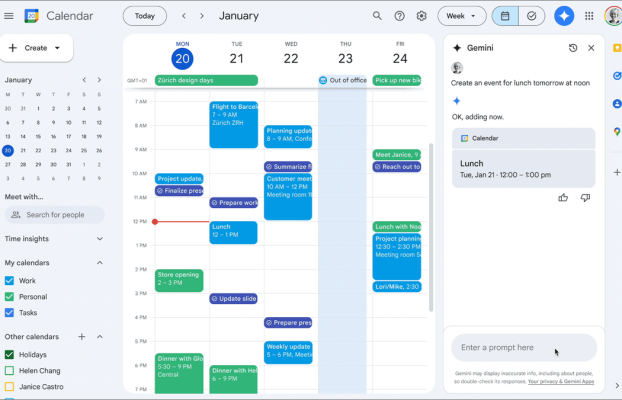 Géminis viene al calendario de Google, así es como funcionará y cómo probarlo ahora