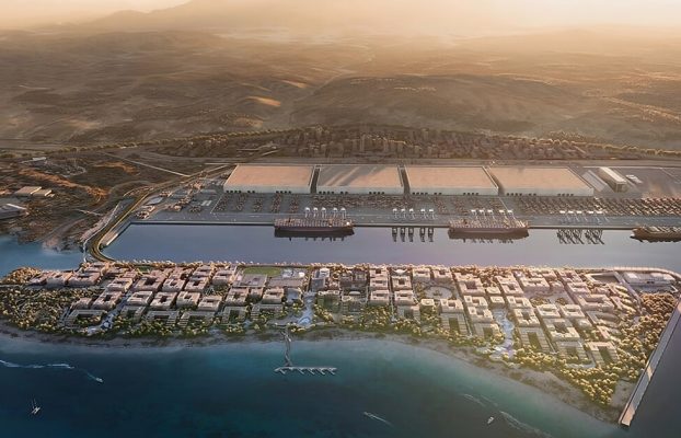 Puerto de Neom en Oxagon, Arabia Saudita se está expandiendo para ser más grande del mundo