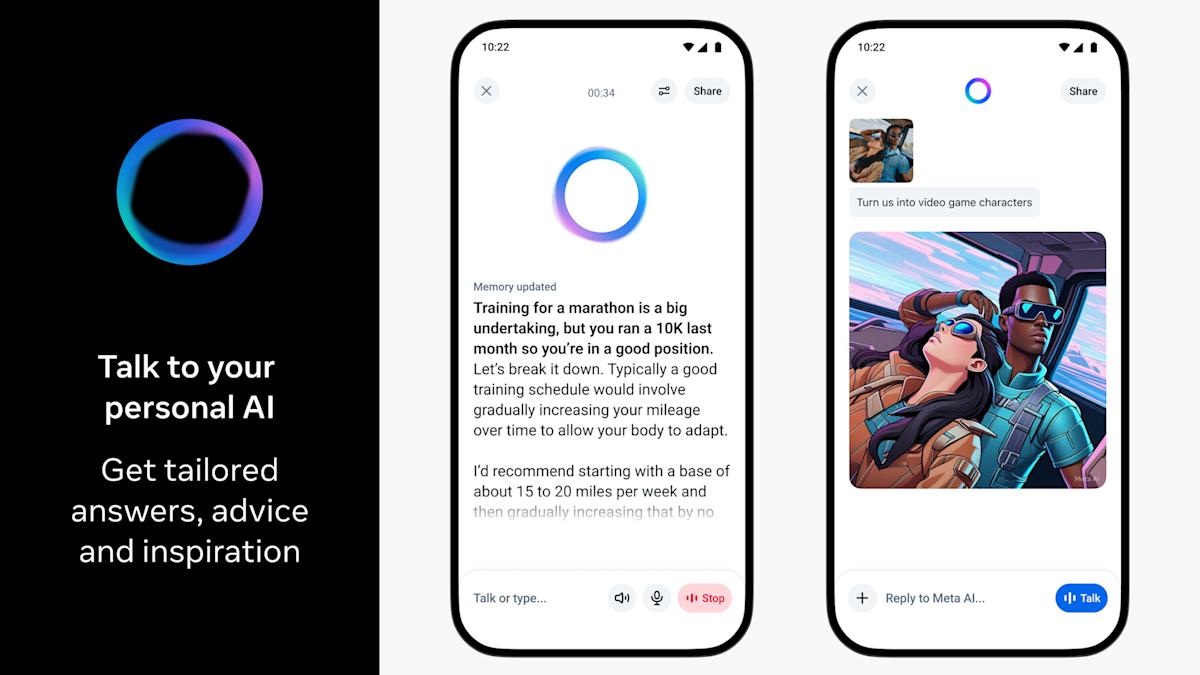 El competidor de ChatGPT de Meta incluye chat de voz conversacional y un feed social
