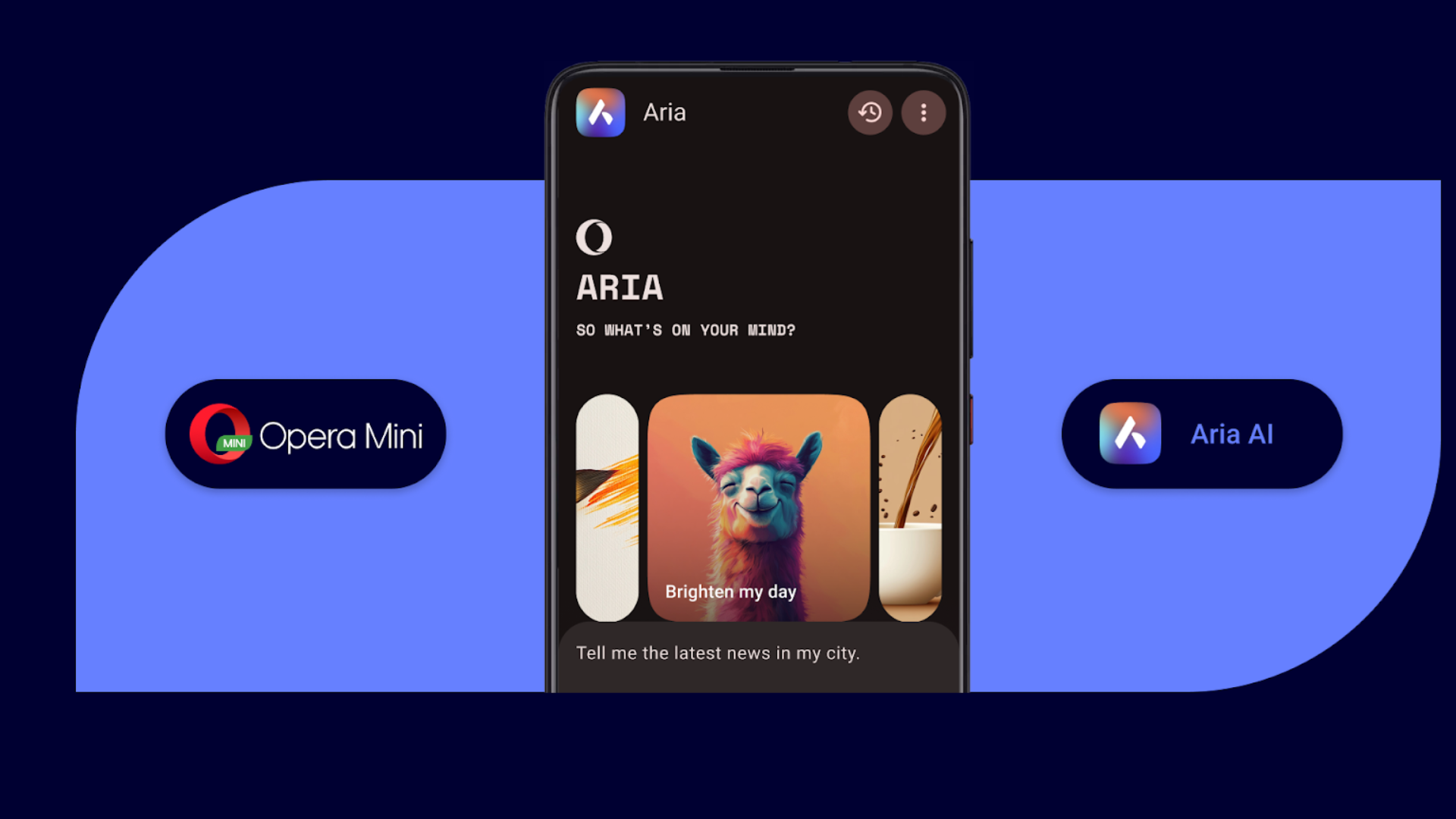Opera Mini cosas es un asistente de IA entero en un pequeño navegador de Android