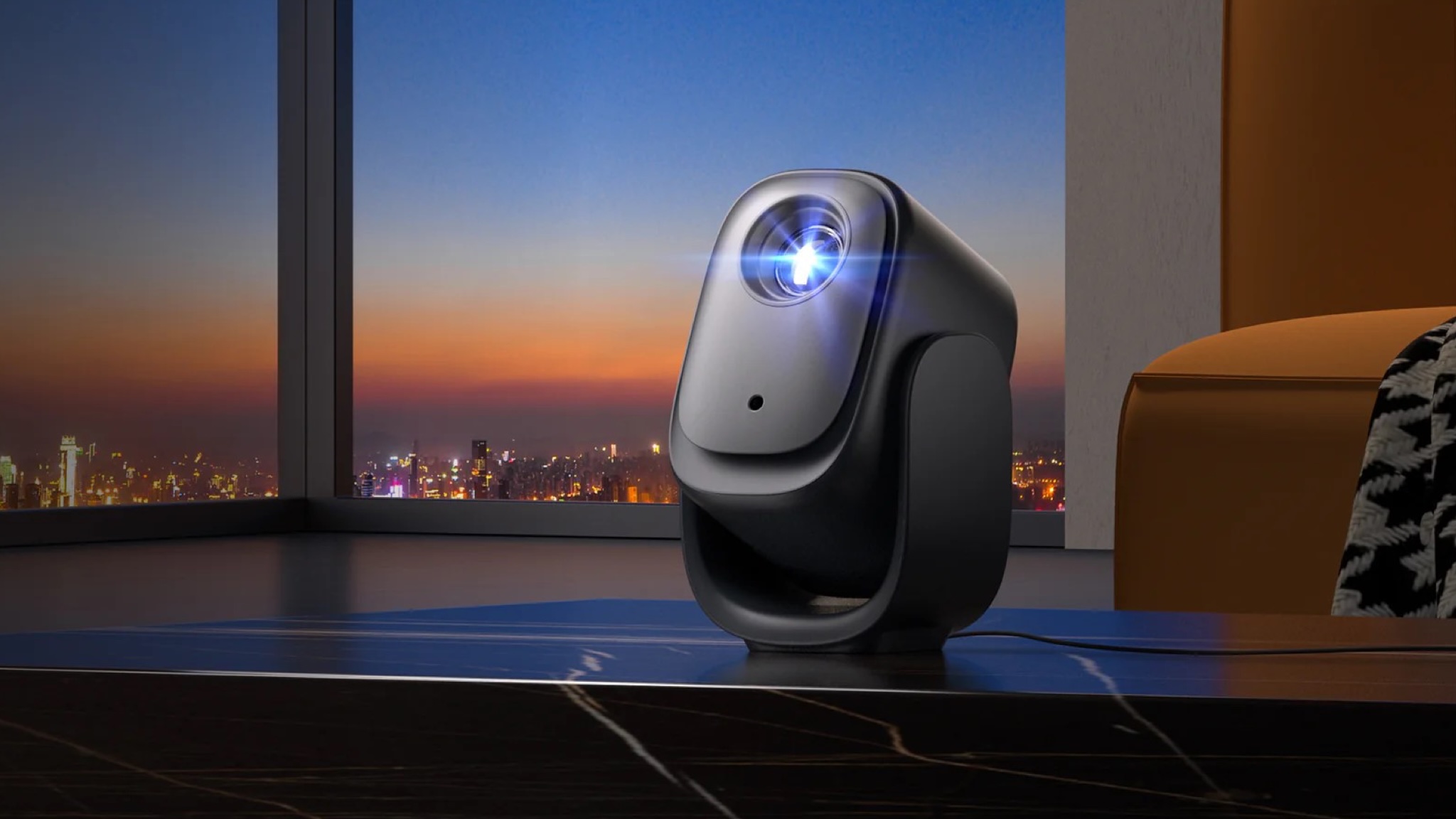 Este proyector barato tiene un stand de cardán y ajustes automáticos inteligentes, por lo que es fácil transmitir Netflix y Prime Video en cualquier lugar