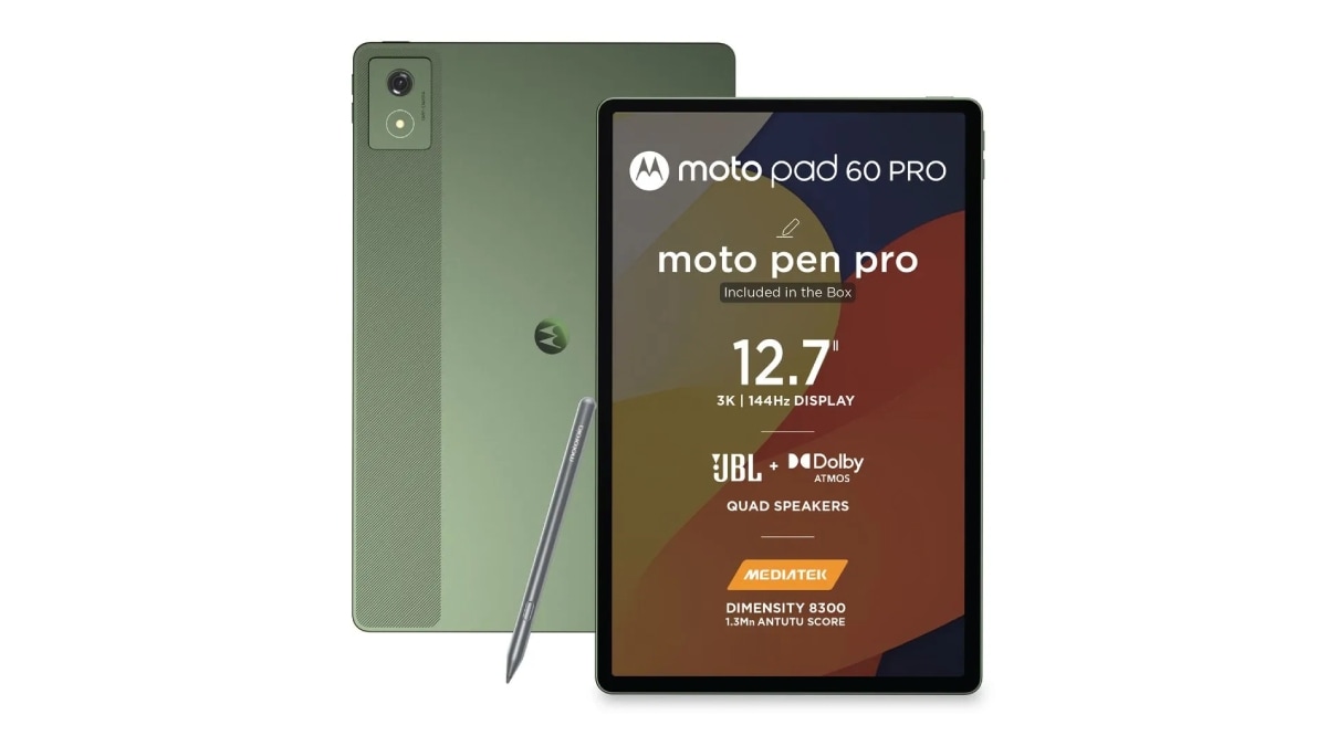 Moto Pad 60 Pro con pantalla LCD de 12.7 pulgadas, altavoces Quad JBL lanzados en India: precio, características