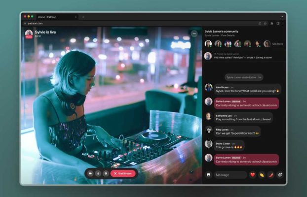 Patreon desafía a Twitch con su propia función de transmisión en vivo 24/7